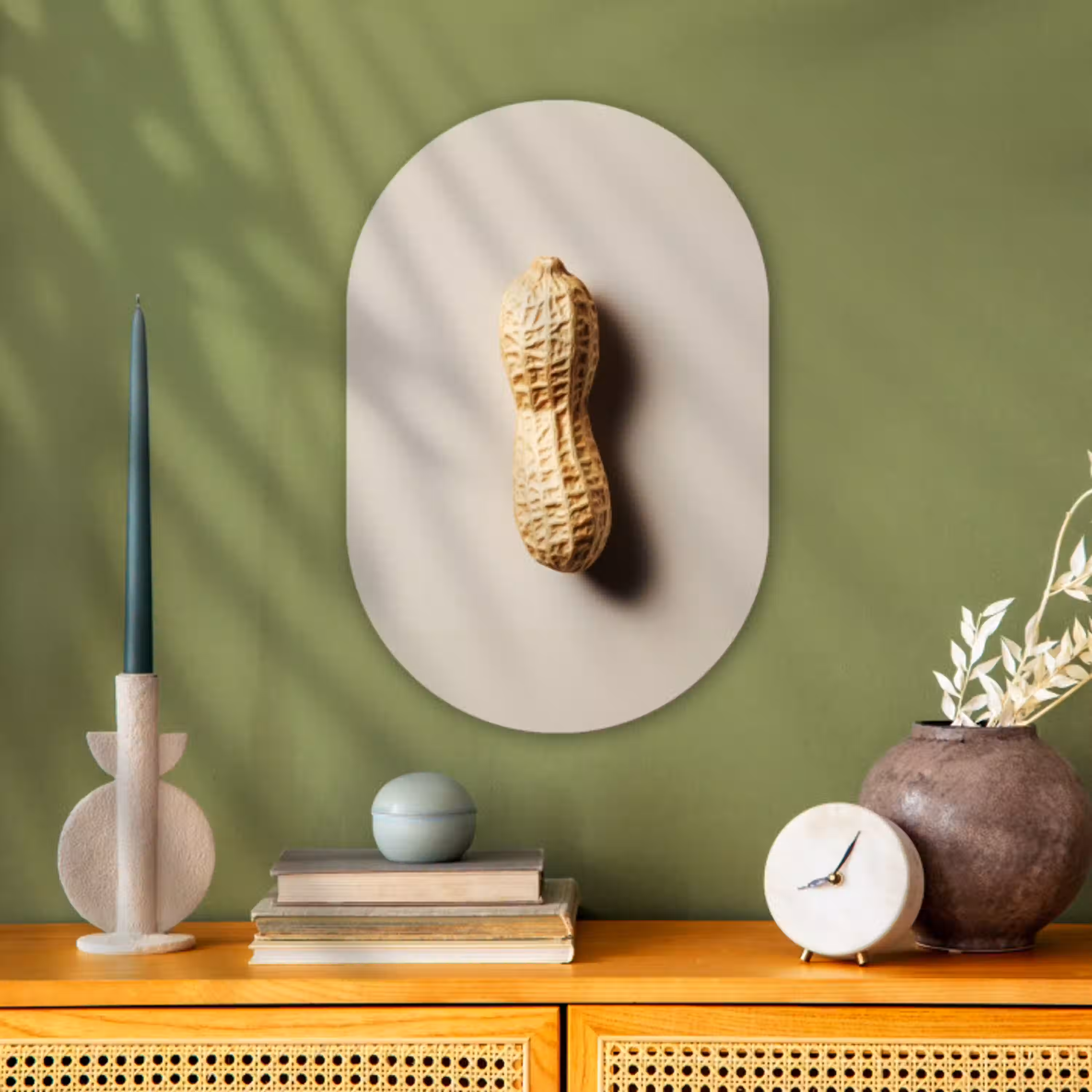 Pinda - Ruw - Beige Wandcirkel Ovaal Forex klein -sfeer2