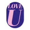 Love - Blauw - Valentijn Wandcirkel Ovaal Glas middel -3d