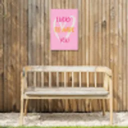 Lucky - Love - Valentijn - Roze Tuinposter op houten frame 2 cm dik klein -sfeer4