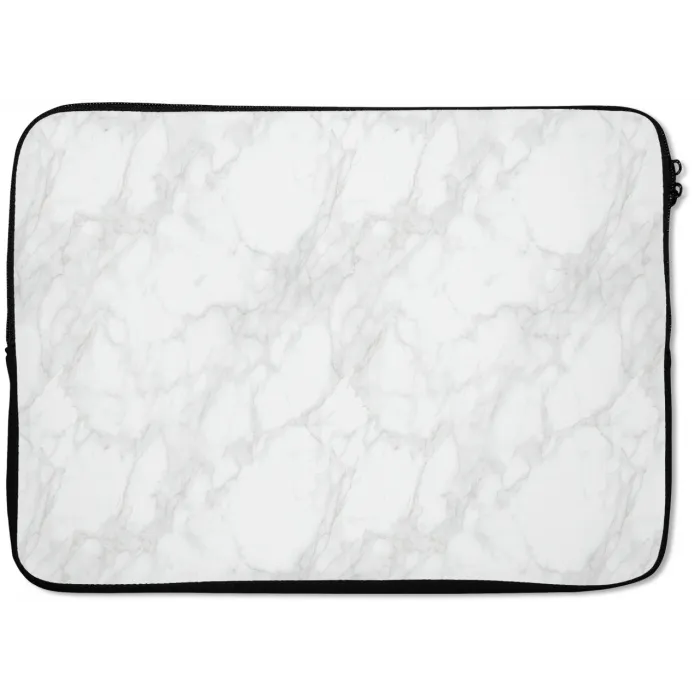 Minimalistisch - Wit - Grijze aders laptophoes neopreen klein 279 -zkaufland3dotto