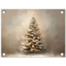 Kerst - kerstboom - Sneeuw - Art tuinposter los doek klein -3d