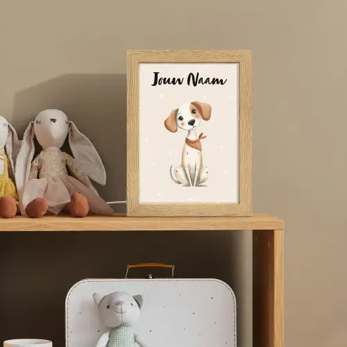 Hond - Pup - Beige - Stippen Light Box met kabel (Kinderlampje) klein -sfeer2_kind