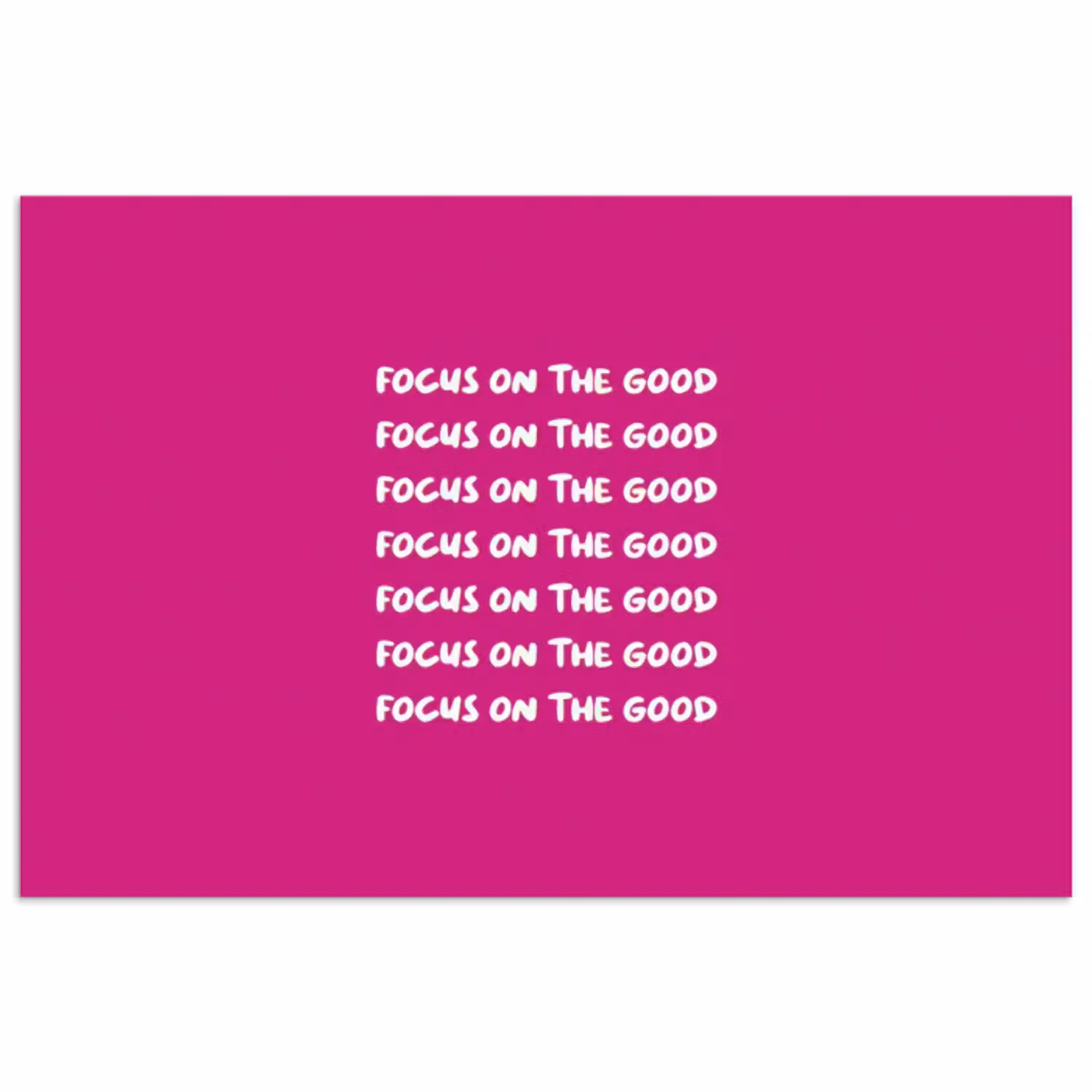Focus on the good - Roze - wit poster papier klein -3d
