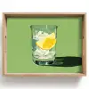 Glas - Citroen - Ijsblokjes - Groen Dienblad Rechthoek middel -z3d_shopping