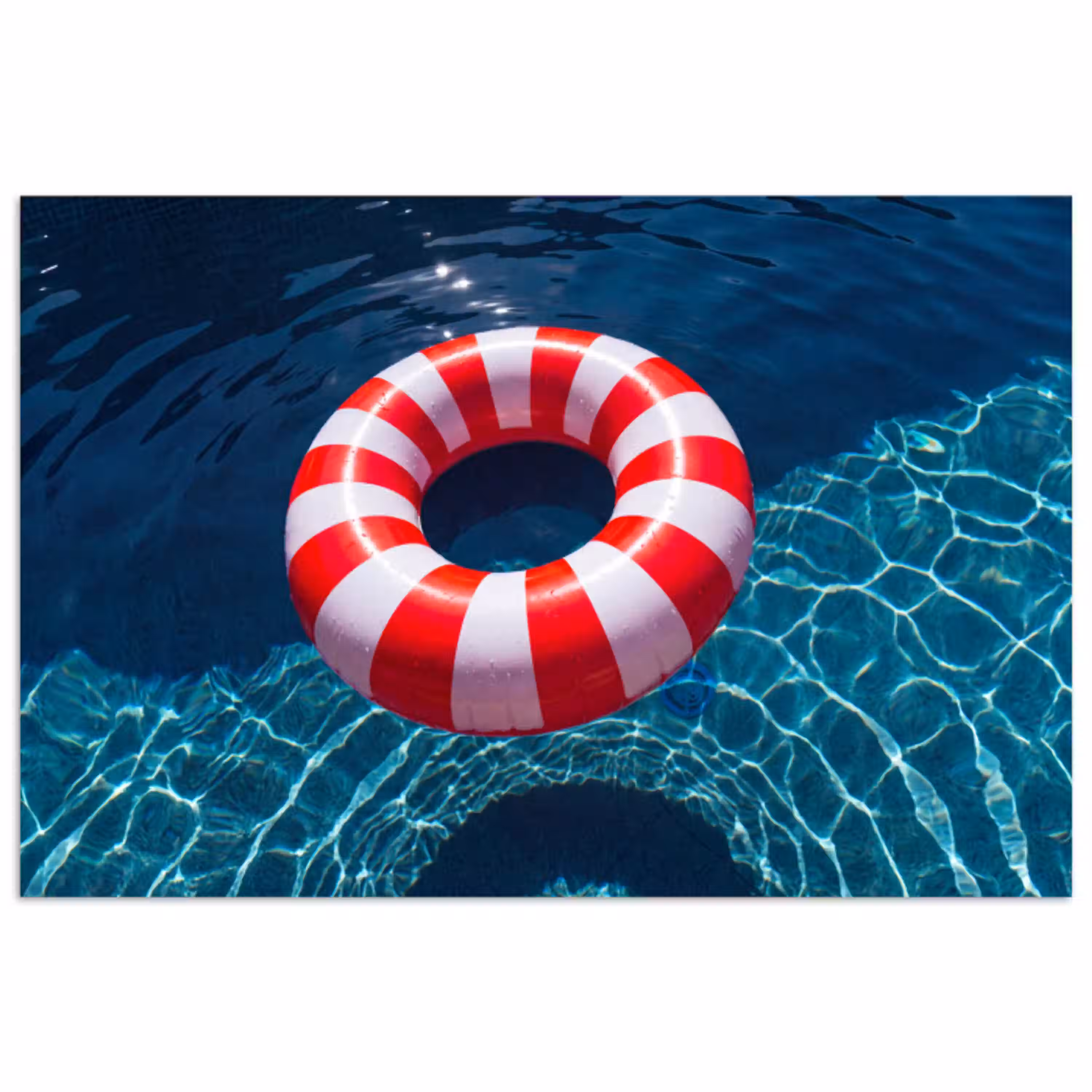 Recreatie - Water - Zomer - Rood - Wit poster papier klein -3d