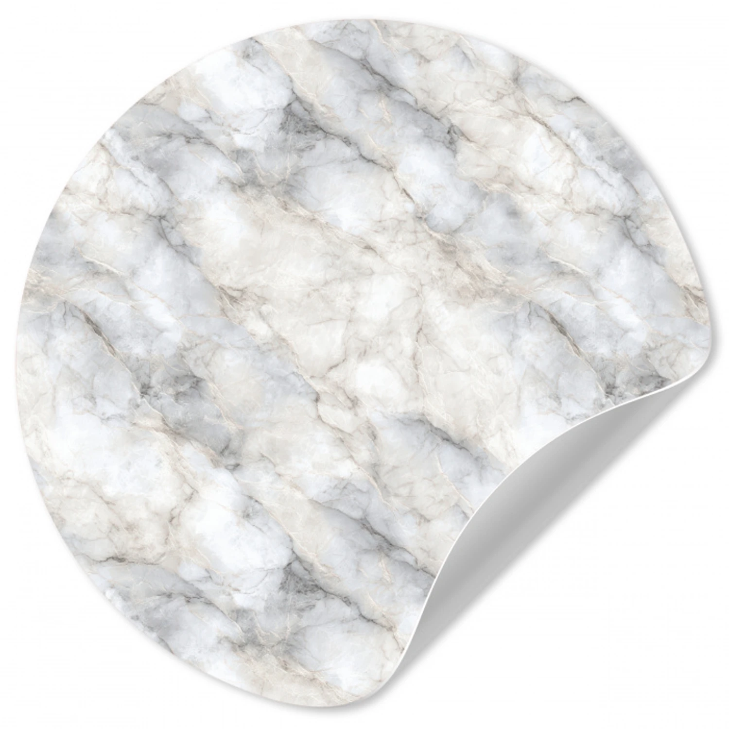 Grijs - Marmer - Gedetailleerd Wandcirkel behangsticker klein 186 -3d