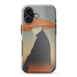 Minimalistisch - Silhouet - Oranje Toughcase MagSafe Apple iPhone 17 klein -3d