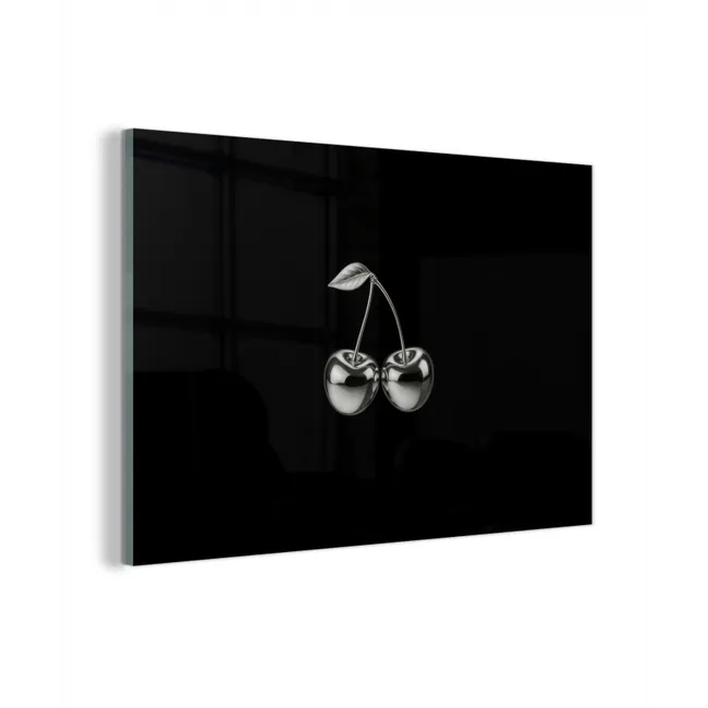 Glas schilderij - Kers - Luxueus - Metallic