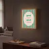 Gestreept - Quote - Ovaal - Roze Light Box met batterij (Wandlamp) middel -sfeer1