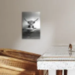 Schotse Hooglander - Spaghetti - Dieren - Zwart wit KitchenYeah - Keuken - Canvas klein -sfeer3