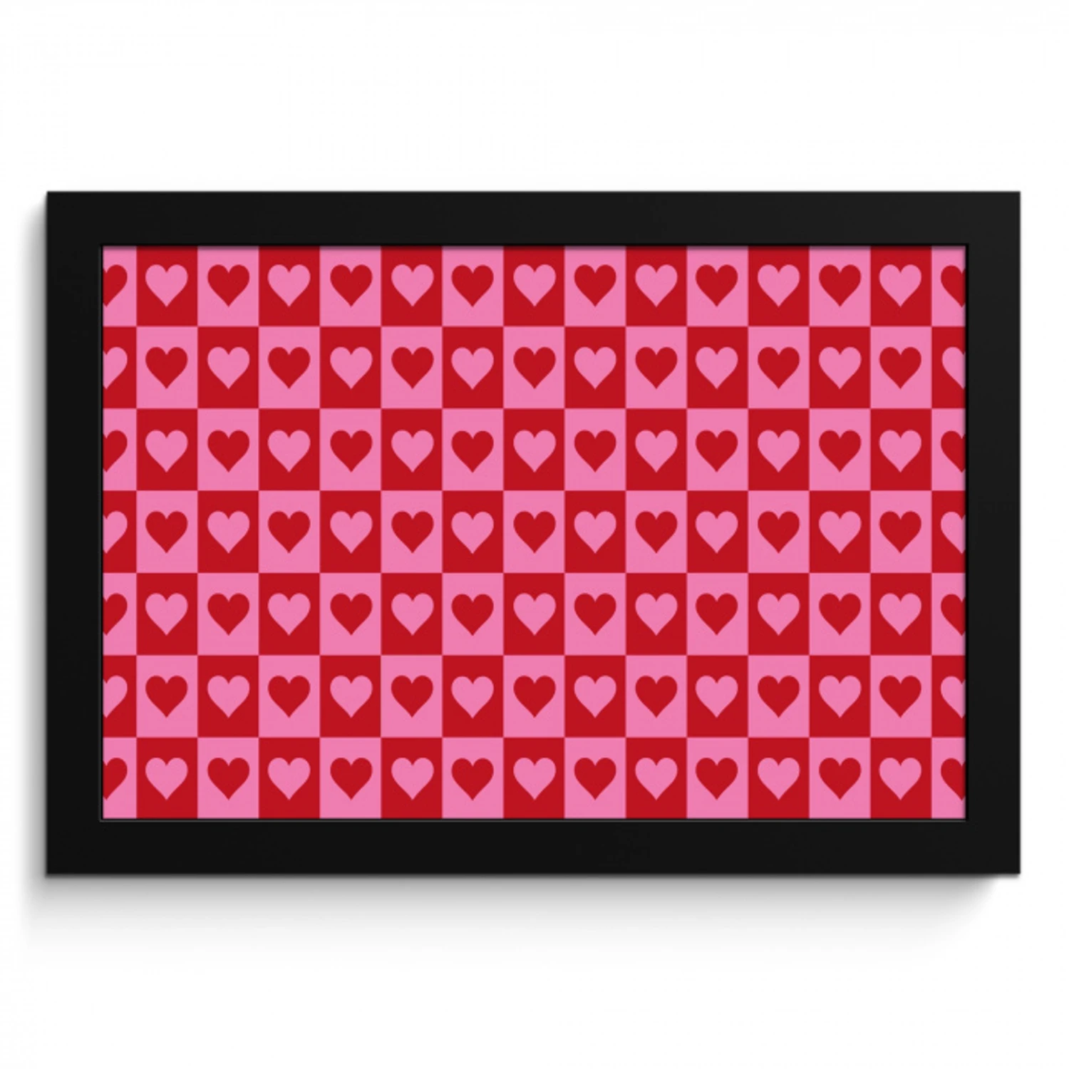 Rood - Roze - Schaakbord - Valentijn KitchenYeah - Keuken - Fotolijst klein -3d