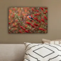 Goudvink - Bessen - Herfst - Natuur - Kleurrijk canvas 2cm klein -sfeer3
