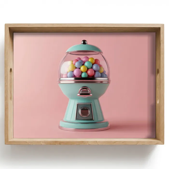 Kauwgom - Retro - Snoep - Roze Dienblad Rechthoek middel -z3d_shopping