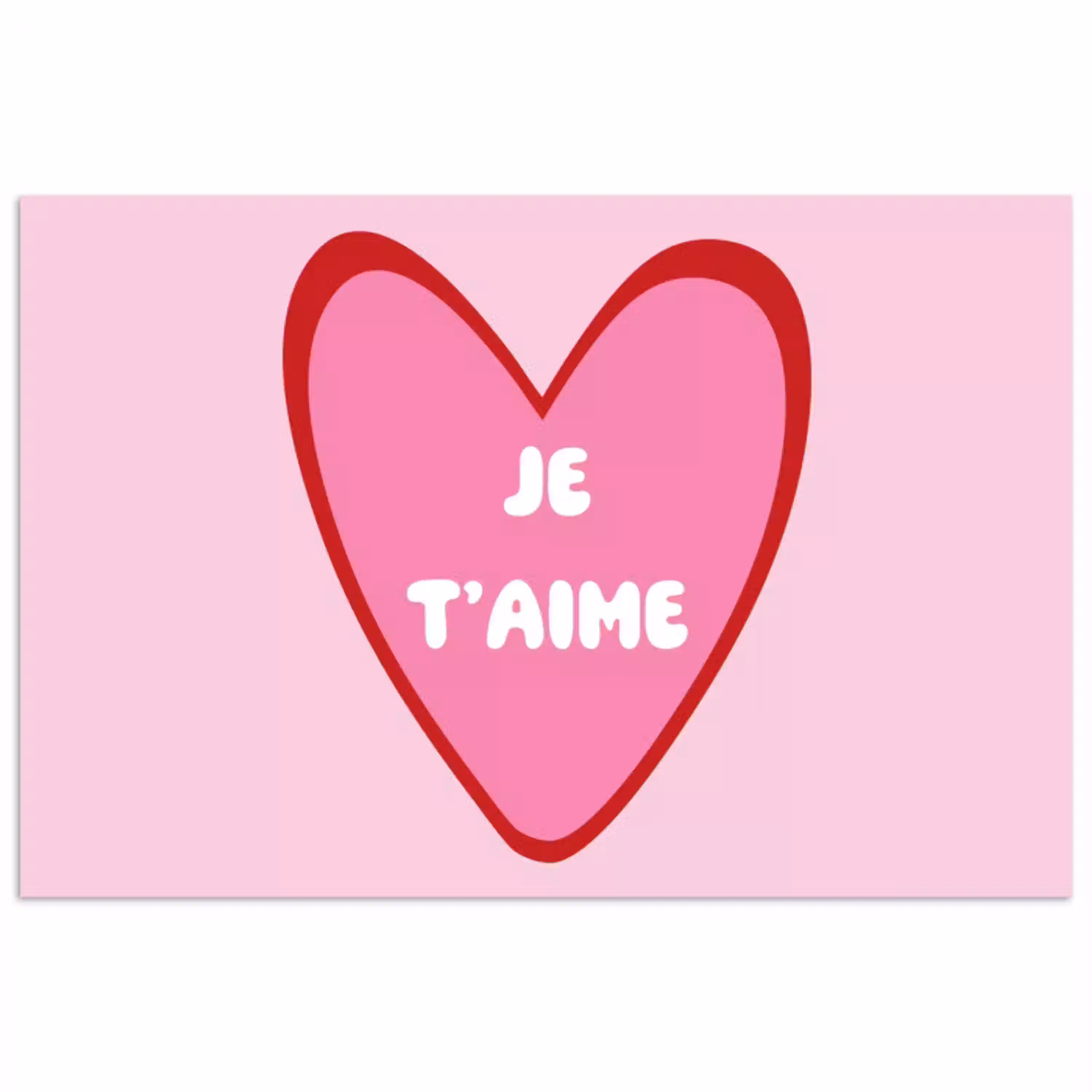 Hart - Frans - Valentijn - Roze poster papier klein -3d