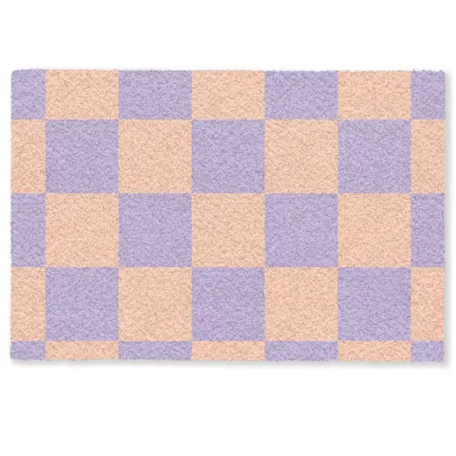 Schaakbord patroon - Paars - Roze - Blokjes Deurmat klein -zkaufland3d