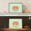 Panda - Groen - Cartoon Light Box met batterij (Wandlamp kind) middel -sfeer3_kind