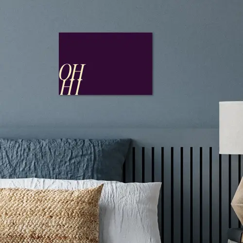 Oh hi - Paars - Cursief poster papier klein -sfeer2