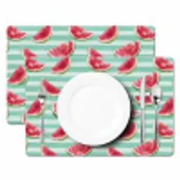 Watermeloen - Strepen - Groen Placemat vinyl groot 368 -zzsfeer2_Kitchenyeah-website