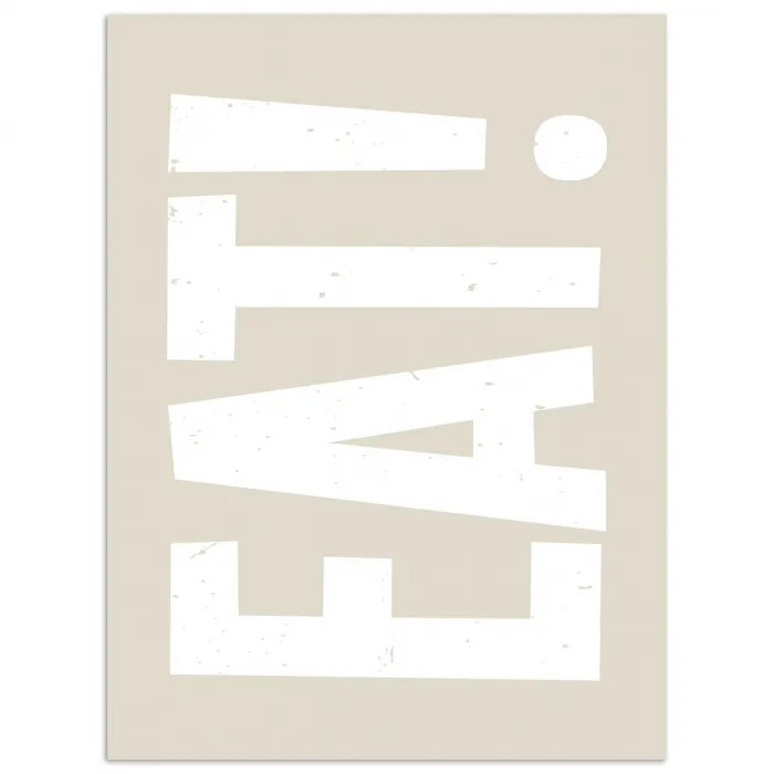 Eten - Decoratie - Beige - Wit poster papier klein -3d