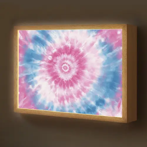 Tie-dye - Roze - Patroon Light Box met batterij (Wandlamp kind) middel -z3d_website