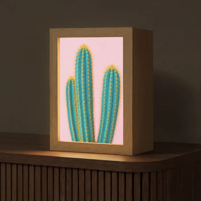 Cactussen - Modern - Pastel Light Box met kabel (Tafellamp) klein -z3d_website