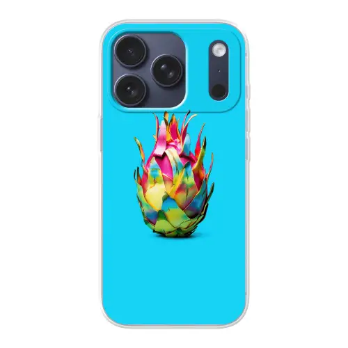 Drakenfruit - Blauw - Levendig Telefoonhoesje iPhone 17 Pro klein -3d