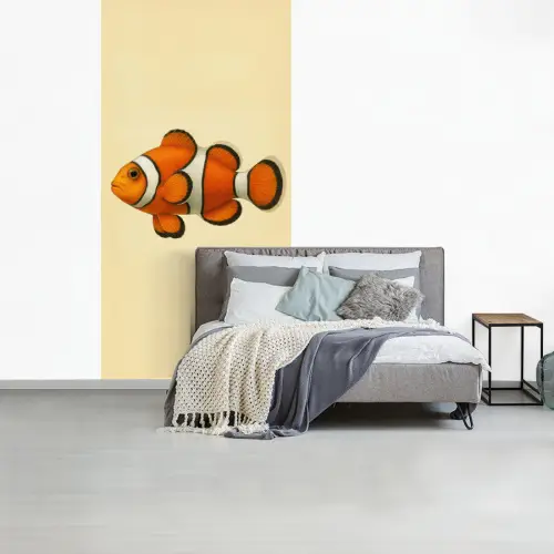Vis - Oranje - Strepen fotobehang vinyl groot -slaapkamer