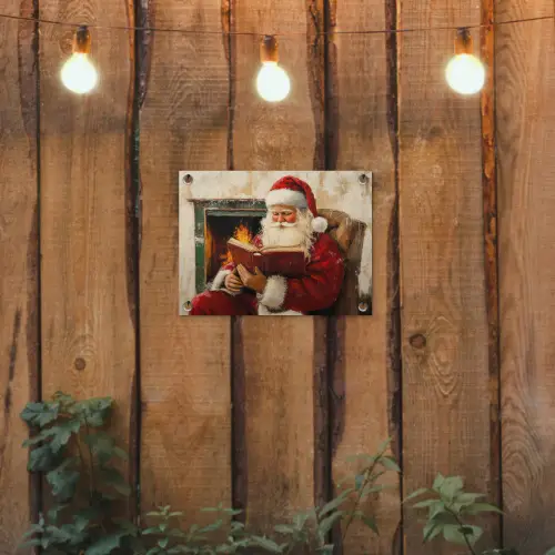 Kerst - Kerstman - Winter - Open Haard tuinposter los doek klein -sfeer1