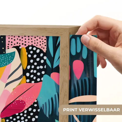 Schilderij - Abstract - Bloemen - Roze Light Box met batterij (Wandlamp) middel -USP_websiteprintNL