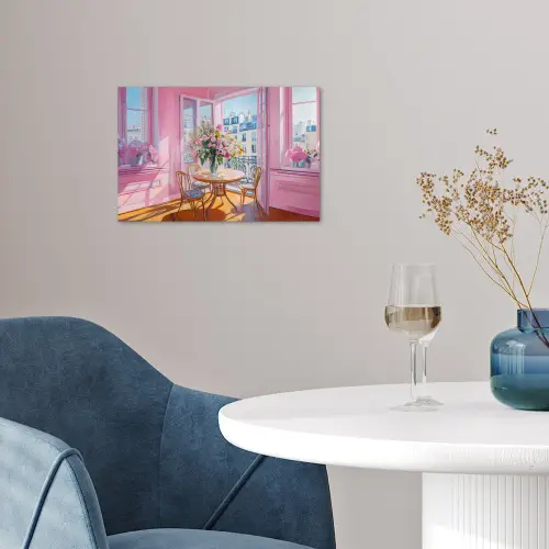 Pink - City - Bloemen poster papier klein -sfeer3