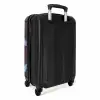 Donkerbruine achtergrond met hartachtige vormen NBS - Handbagage koffer - Kinderen Unisex middel -achterkant