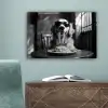 Golden Retriever - Hond - Vrolijk -  Bord spaghetti - Zwart - wit canvas 2cm klein -sfeer4