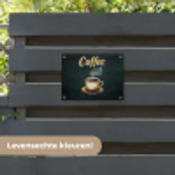 Koffie - Schotel - Koffiebonen - Retro tuinposter los doek klein -sfeer3