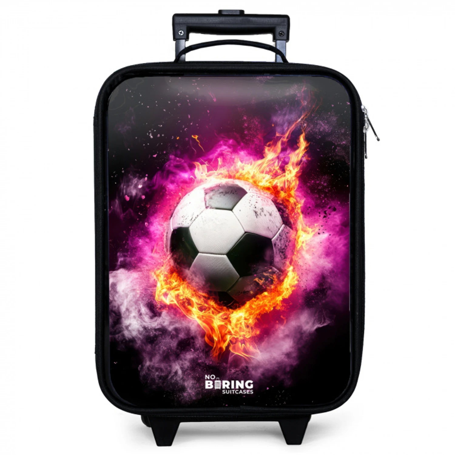 Voetbal in roze vuur explosie Kinderkoffer - Zwart klein -zzz_website3d