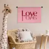 Love - Roze - Spiegeling Wandkleed katoen klein -wsfeer5_kind