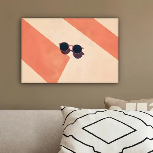 Zonnebril - Schaduw - Oranje - Minimalistisch canvas 2cm klein -sfeer3