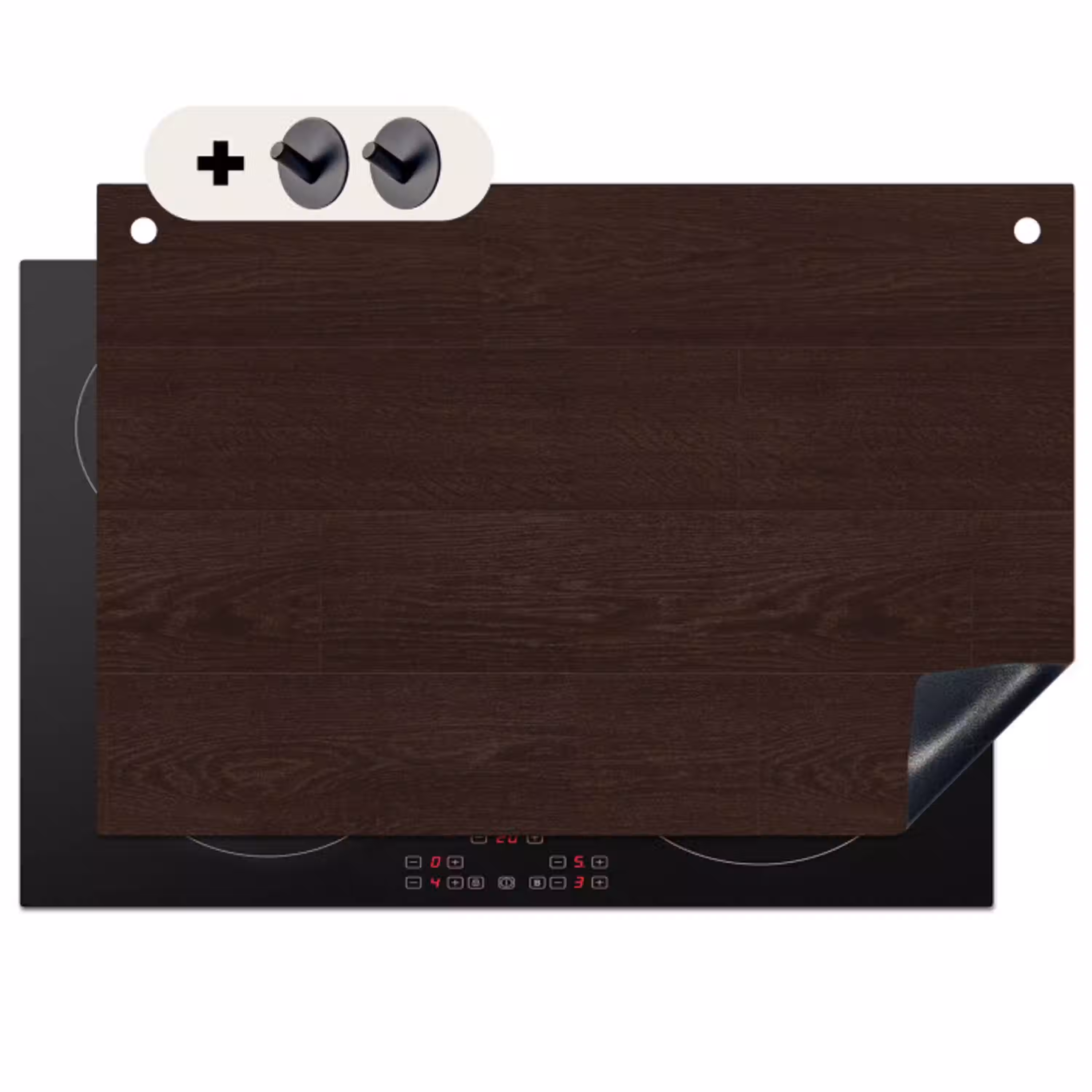 Patroon - Hardhout - Plank Inductie beschemer met haakjes klein 777 -3d
