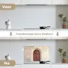 Houten - Deur - Lantaarn keuken achterwand spatscherm klein -voor_na_NL