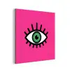 Minimalistisch - Oog - Roze aluminium wit klein -3d