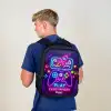 Neonillustratie met een controller Rugzak - Zwart middel -sfeer8