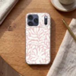 Bloemen - Patroon - Roze - Wit Telefoonhoesje iPhone 17 Pro Max klein -sfeer1