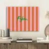 Patroon - Oranje - Fijn - Strepen PET vilt klein -sfeer1