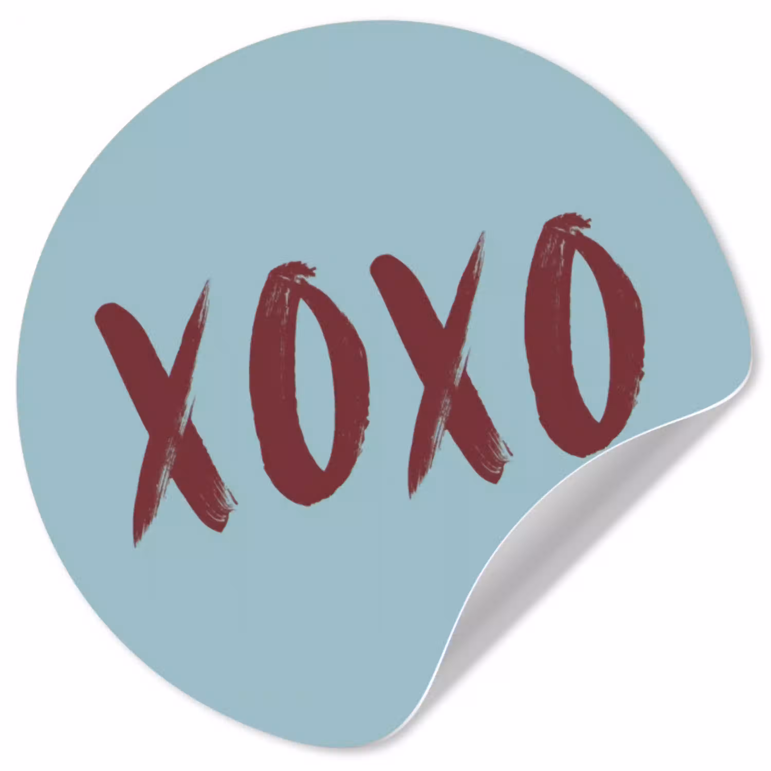 XOXO - Blauw - Rood Wandcirkel behangsticker klein -3d