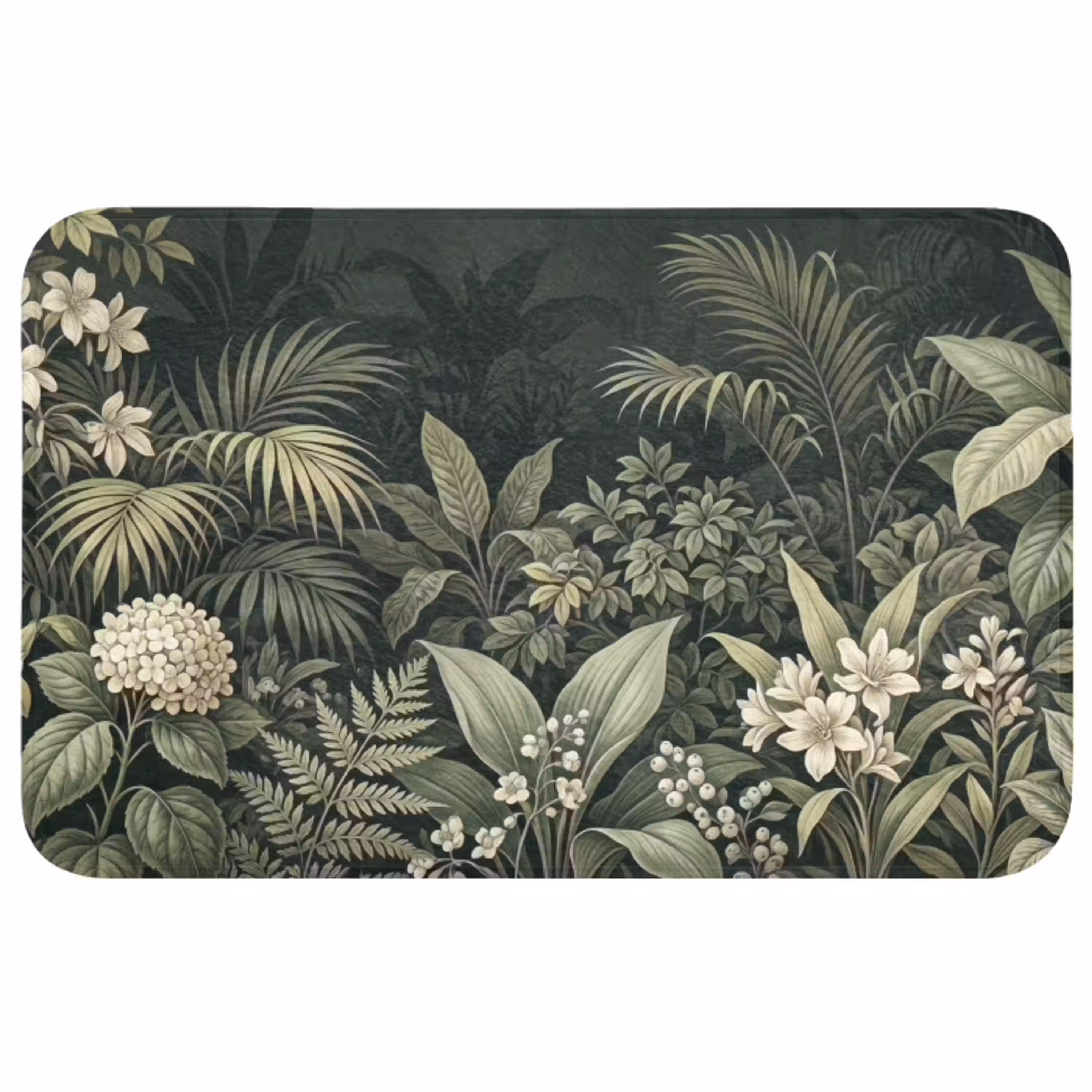 Jungle - Bladeren - Botanisch - Groen Badmat middel -3d