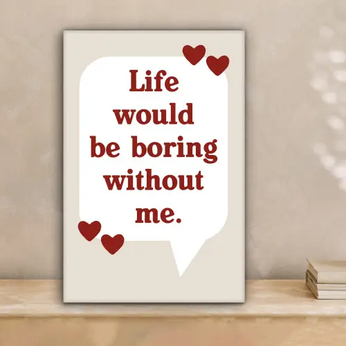 Quote - Tekstballon - Hartjes canvas 2cm klein -sfeer1