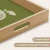 Lijntekening - Appel - Olijfgroen - Blaadje Dienblad Rechthoek middel -USP_HandgreepNL