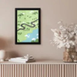 Auto - Bergweg - Natuur - Illustratie fotolijst zwart zonder passe partout klein -sfeer5