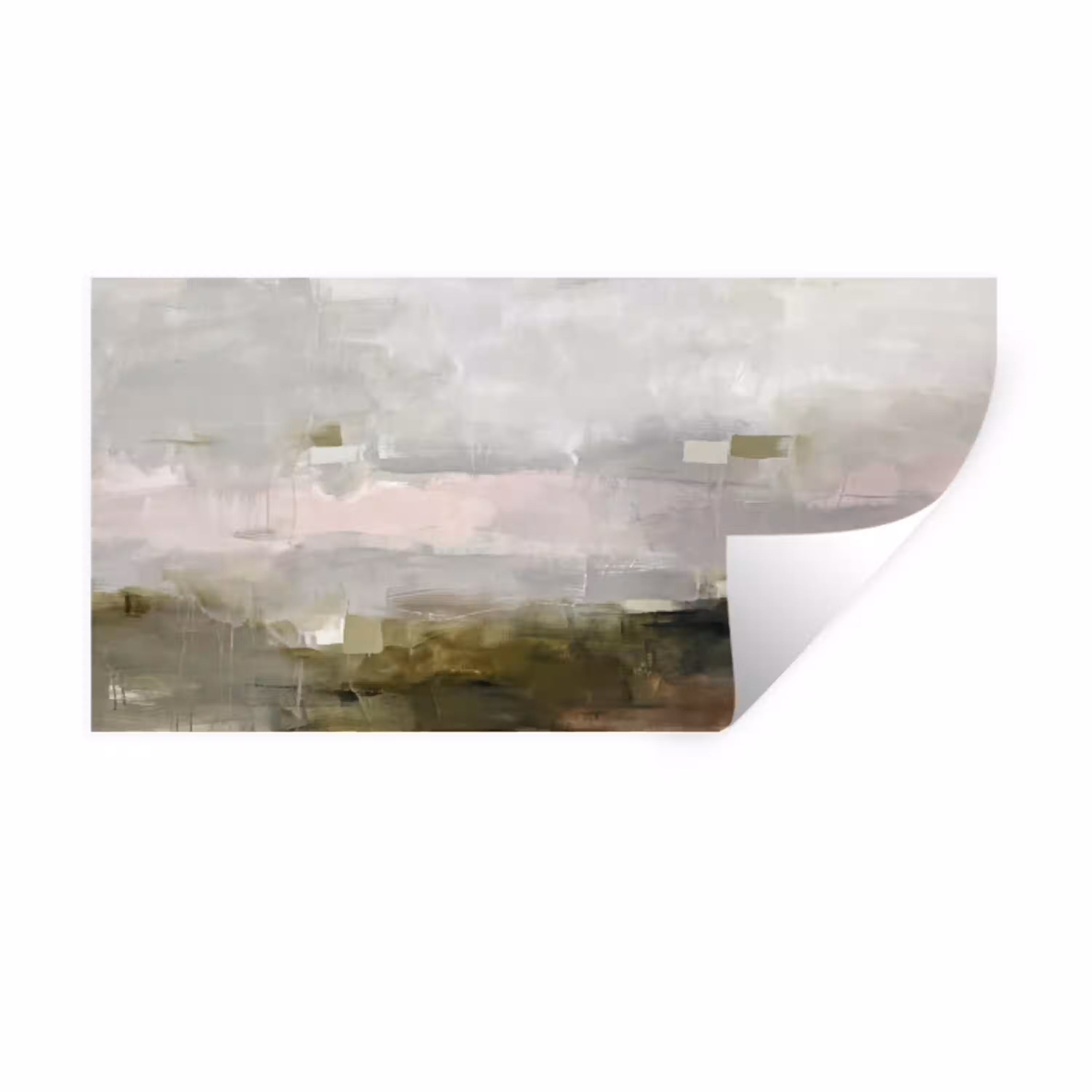 Abstract - Gelaagd - Kunst - Modern - Grijs-Groen Muursticker klein -3d