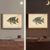 Vis - Tropisch - Strepen - Vinnen Light Box met batterij (Wandlamp) middel -sfeer3