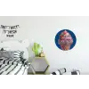 Ijsje - Hoorntje - Steentjes - Blauw Wandcirkel aluminium klein -kinderkamer
